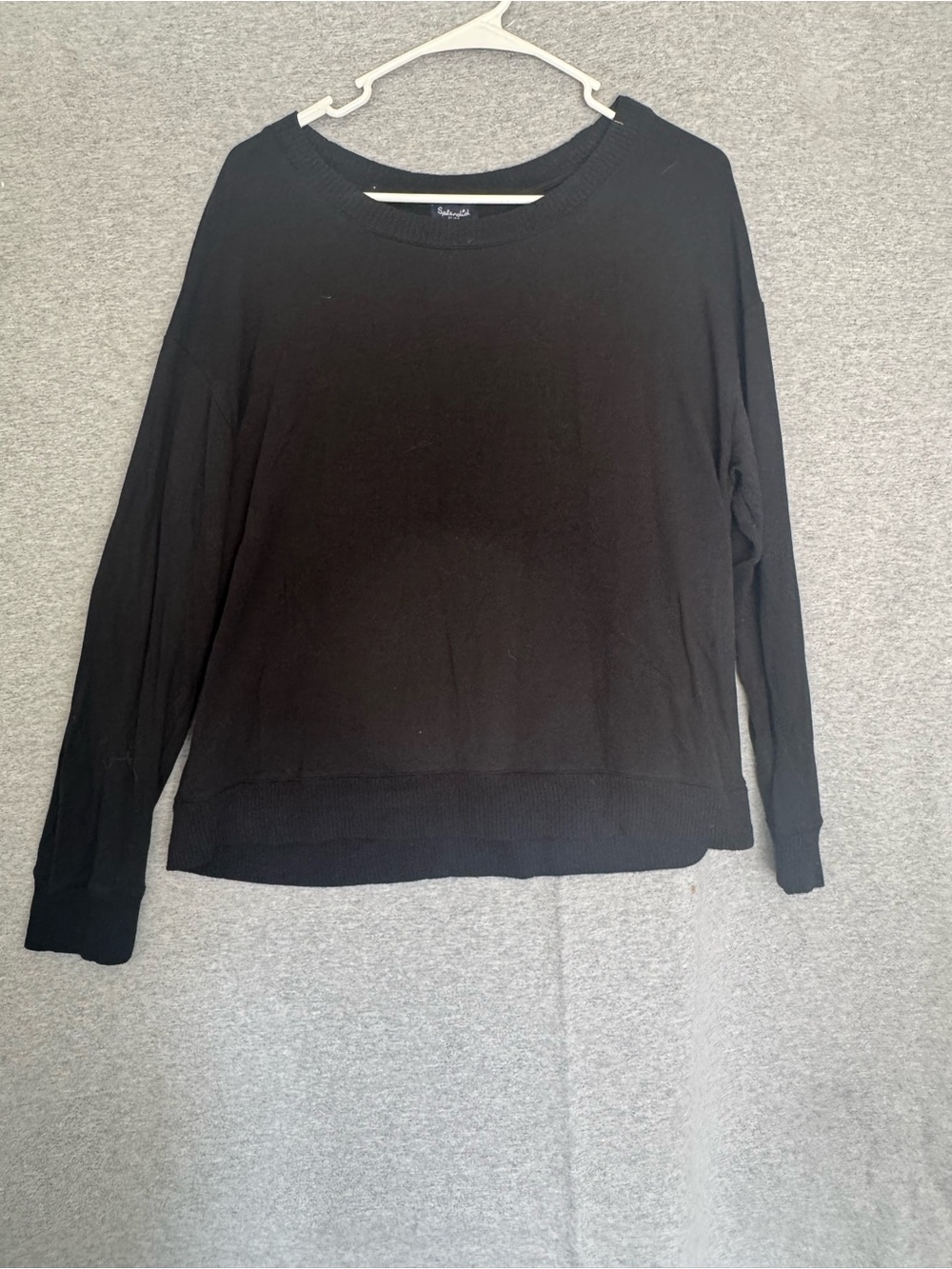 Splendid Black Long Sleeve Crewneck Sweatshirt size XL Lightweight Cozy Fit